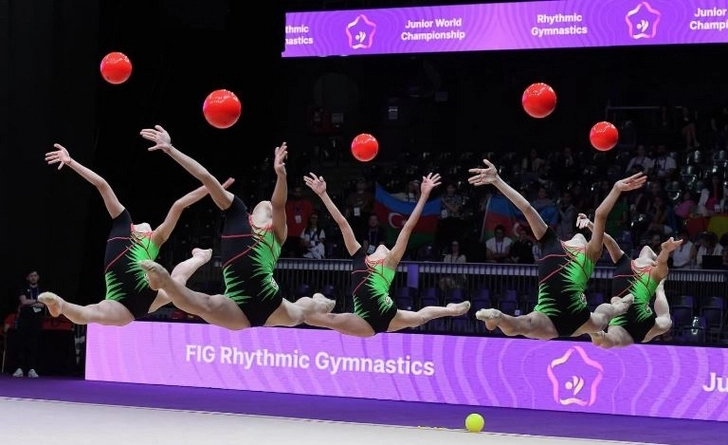 Групповая команда Азербайджана по художественной гимнастике заняла третье место на чемпионате мира - ФОТО