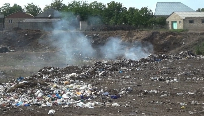 В Гяндже оштрафован человек, собиравший и сжигавший мусор