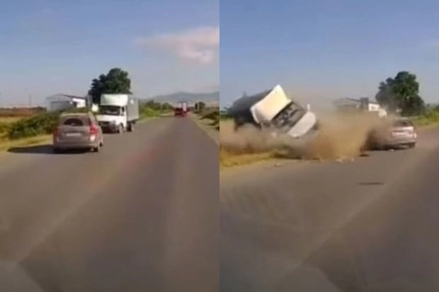 На дороге Хачмаз - Баку произошло серьезное ДТП - ВИДЕО