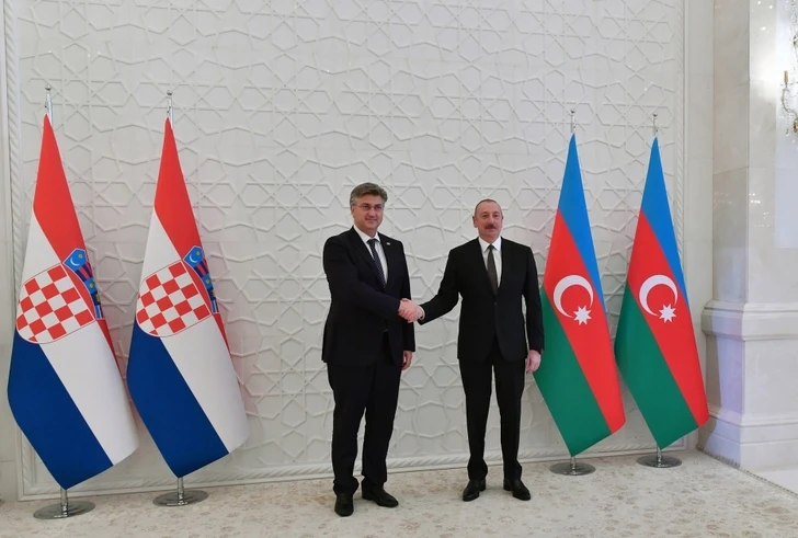 Состоялась встреча Президента Ильхама Алиева с премьер-министром Хорватии в расширенном составе - ОБНОВЛЕНО