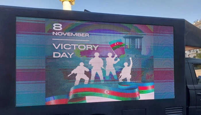 В Тбилиси организована интересная акция по случаю Дня Победы Азербайджана - ФОТО