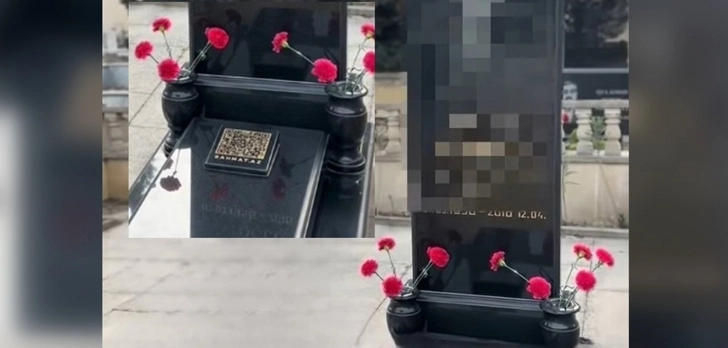 В Азербайджане на надгробие впервые нанесли QR-код - ВИДЕО