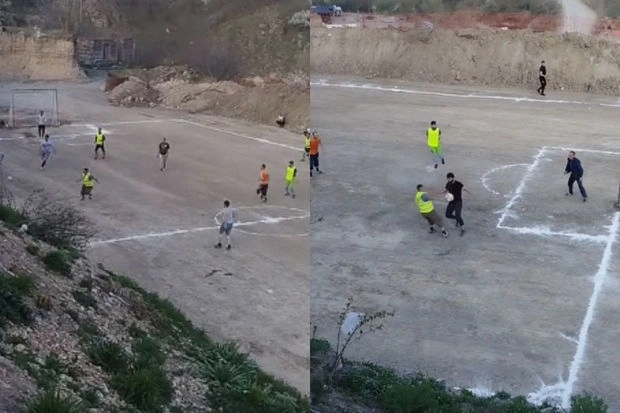Сотрудники строительной компании сыграли в футбол в Кельбаджаре - ВИДЕО