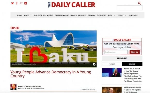 The Daily Caller о президентских выборах в Азербайджане