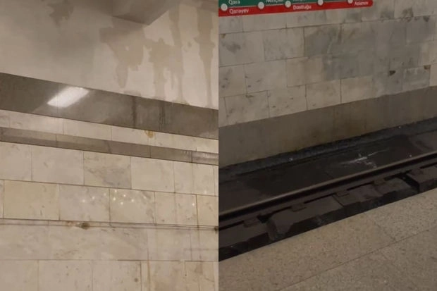 На станцию «Ази Асланов» просочилась вода: в Бакинском метрополитене прокомментировали инцидент - ВИДЕО