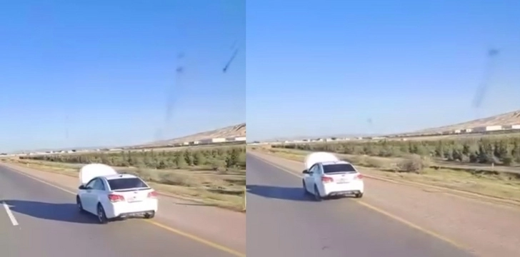 Игра в жмурки: в Азербайджане водитель создал опасную ситуацию на дороге - ВИДЕО