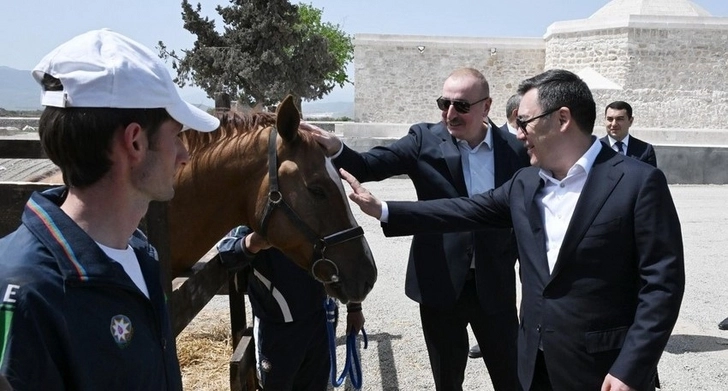 Ильхам Алиев подарил президенту Кыргызстана карабахского скакуна