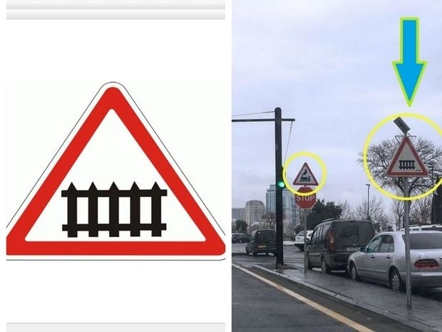 На центральном проспекте Баку убран странный знак