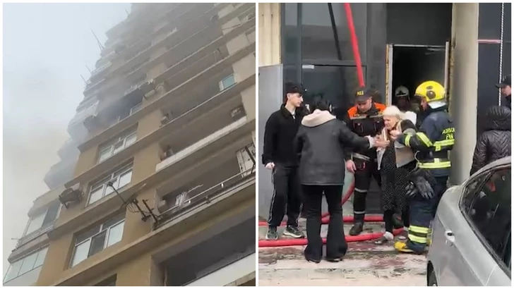 В бакинской многоэтажке произошел пожар, жильцы эвакуированы