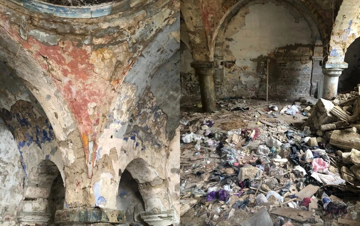 В Баку частично разрушено здание бани XIX века
