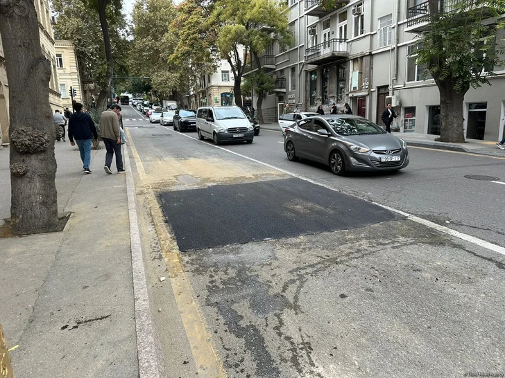 Решена проблема просевшего участка дороги в центре Баку
