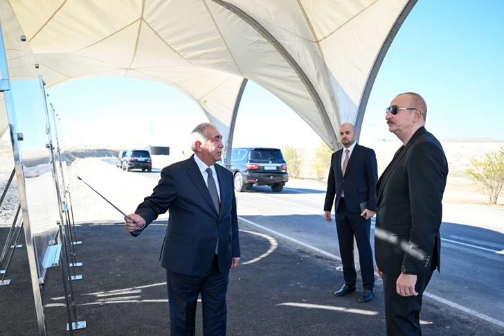 Президент Ильхам Алиев принял участие в открытии автомобильной дороги, ведущей к СЭС «Шафаг»