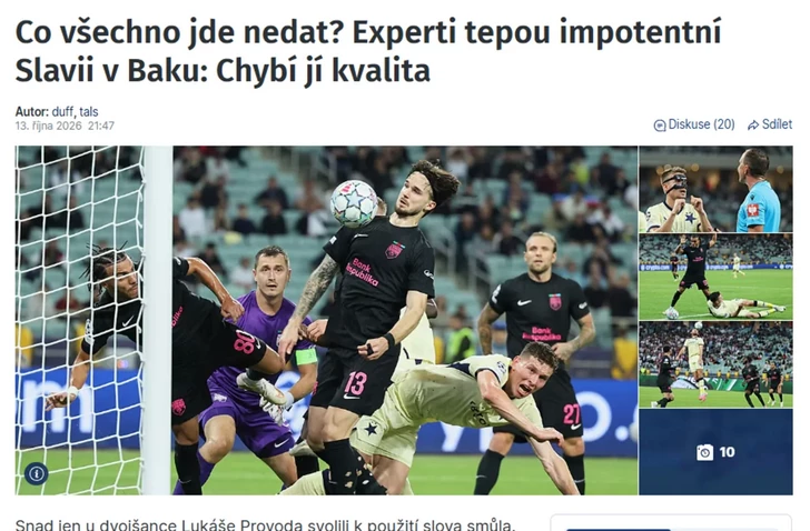Media.az - Новости Азербайджана - Победа «Сабаха» в Баку: чешская пресса разгромила «Славию» за провал в Лиге чемпионов
