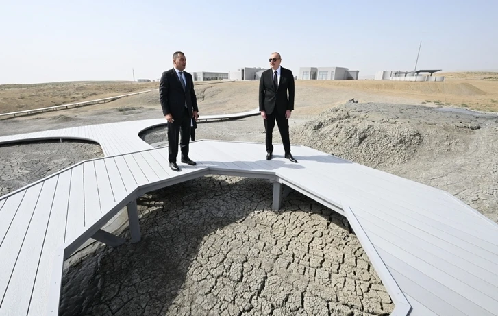 Media.az - Новости Азербайджана - Президент Ильхам Алиев принял участие в открытии Туристического комплекса грязевых вулканов