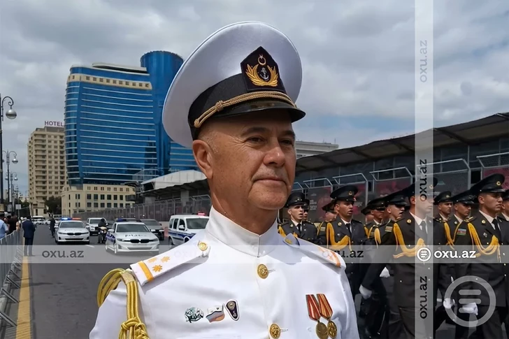 Media.az - Новости Азербайджана - 22 года на флоте и снова в строю: офицер запаса прошел маршем в День Вооруженных сил АР