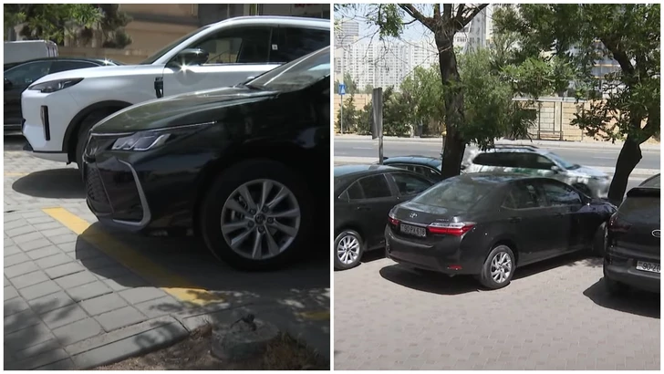 Автохамы оккупировали тротуар в центре Баку: пешеходы в опасности
