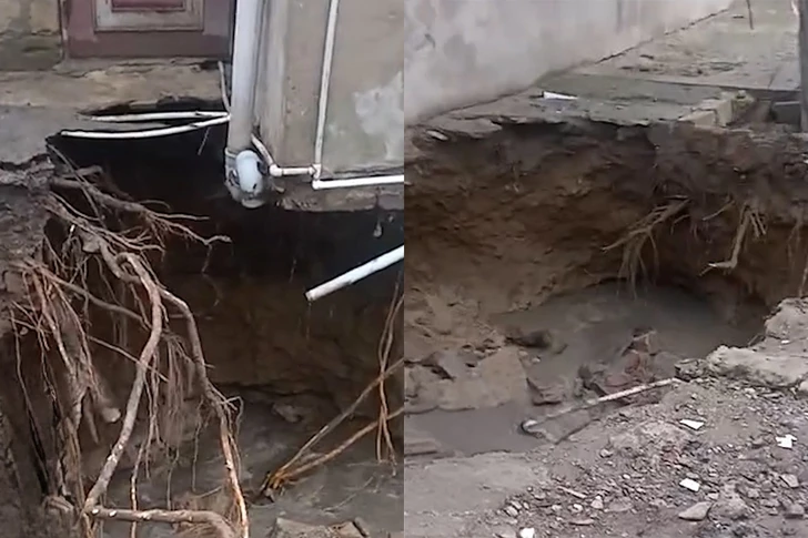 В бакинском поселке просел фундамент частного жилого дома