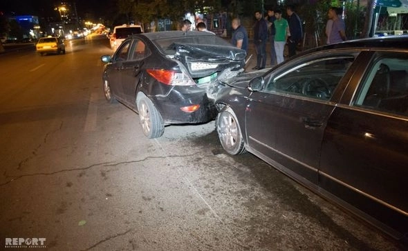 В Баку пьяный водитель совершил ДТП, уснув за рулем – ФОТО