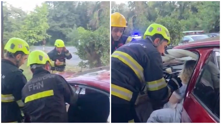 ДТП в Гахском районе: спасатели извлекли водителя BMW из деформированного автомобиля