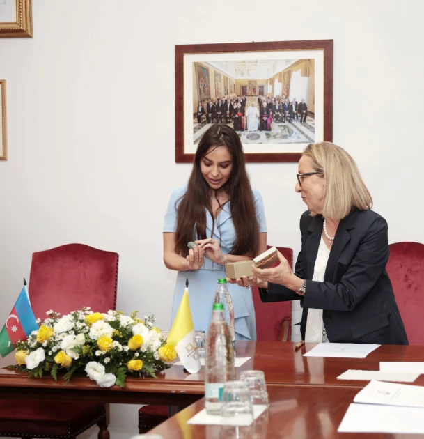 Media.az - Новости Азербайджана - Лейла Алиева обсудила с Раффаэллой Джулиани реставрацию катакомб