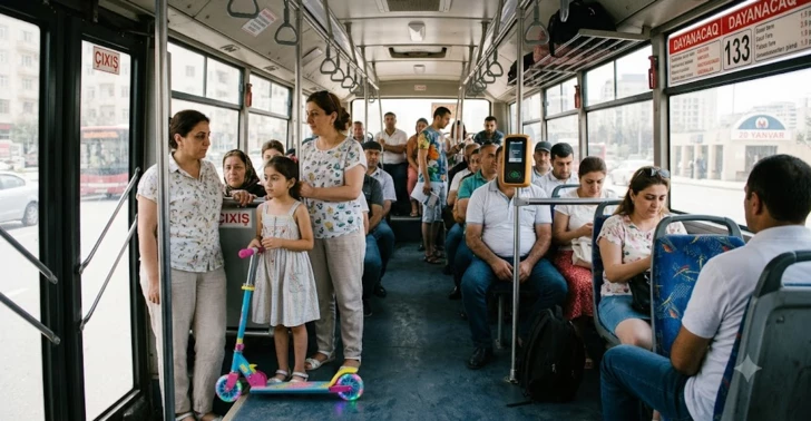 Конфликт в бакинском автобусе из-за детского самоката: BakuBus признал неправоту водителя