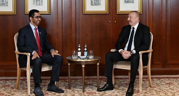 В Берлине состоялась встреча Ильхама Алиева с министром промышленности и передовых технологий ОАЭ