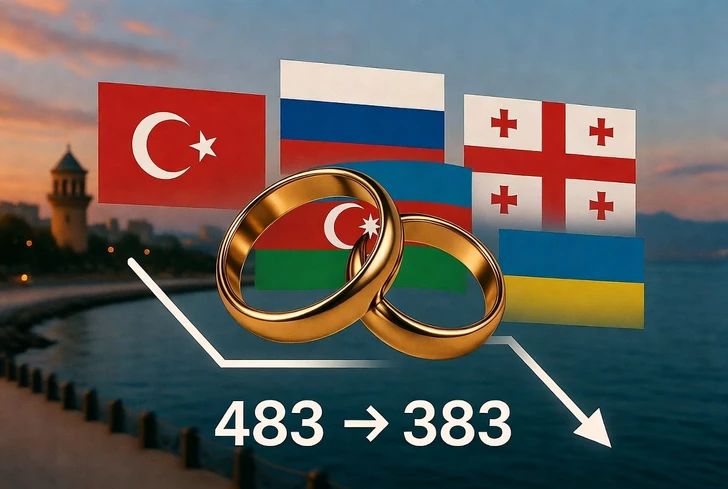 Турция, Россия, Грузия и Украина лидируют среди иностранцев, вступающих в брак с азербайджанцами