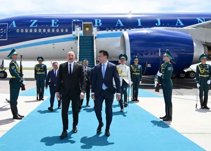Media.az - Новости Азербайджана - Президент Ильхам Алиев прибыл в Казахстан для участия в неформальном Саммите глав государств ОТГ