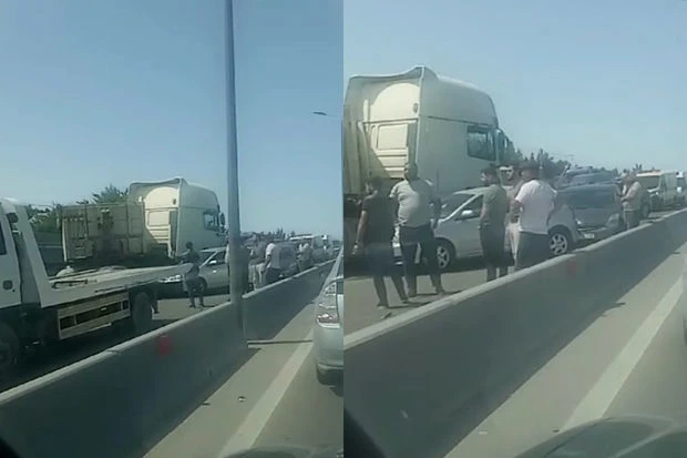 На дороге Баку - Сумгайыт произошла цепная авария