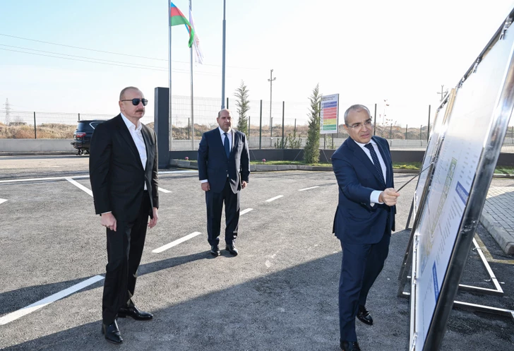 Президент принял участие в открытии предприятия в Агдамском промпарке