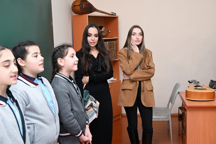 Media.az - Новости Азербайджана - Лейла Алиева и Алена Алиева побывали в школе-интернате и центре STEAM в Губе