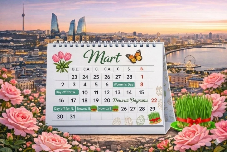 В марте азербайджанцев ждет 17 нерабочих дней