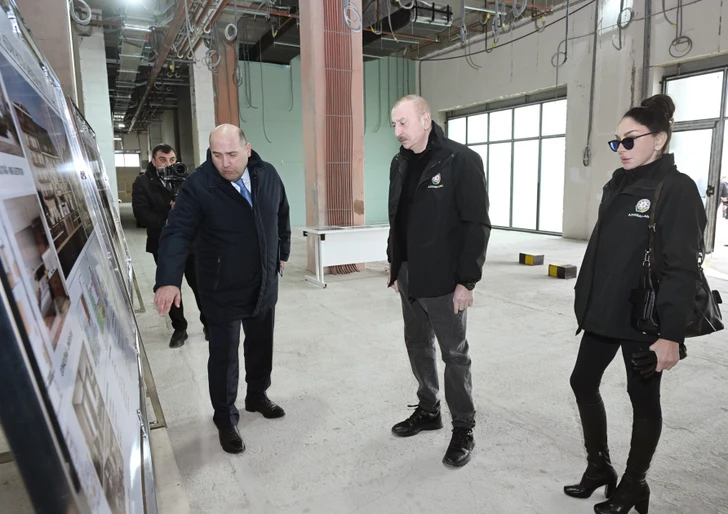 Media.az - Новости Азербайджана - Президент Ильхам Алиев ознакомился с ходом строительства отеля Hilton Garden Inn в Агдаме