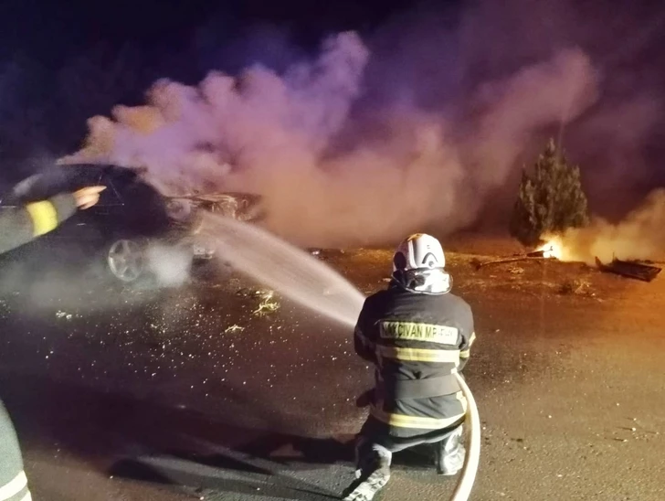 В Нахчыване загорелся автомобиль