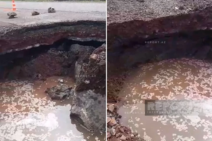Сильные дожди и сель размыли дорогу в Дашкесане