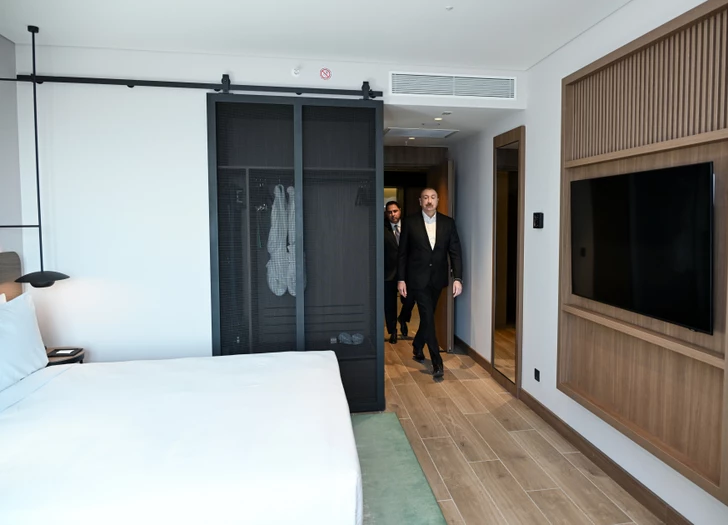 Media.az - Новости Азербайджана - Ильхам Алиев поучаствовал в открытии отеля Hilton Garden Inn Agdam
