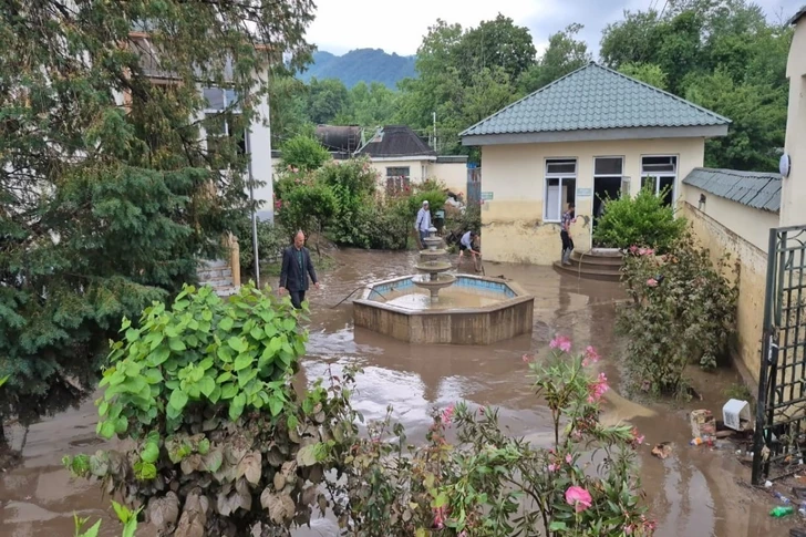 Дворы ушли под воду: сильные ливни вызвали сель в Габале
