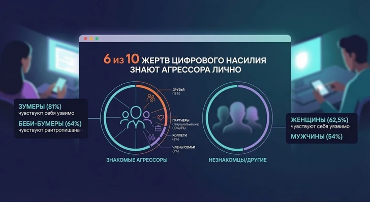 6 из 10 жертв цифрового насилия в мире знают агрессора лично - ИССЛЕДОВАНИЕ