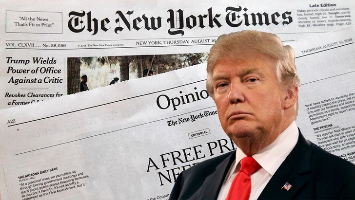 Трамп обвиняет The New York Times в дискредитации и требует миллиарды