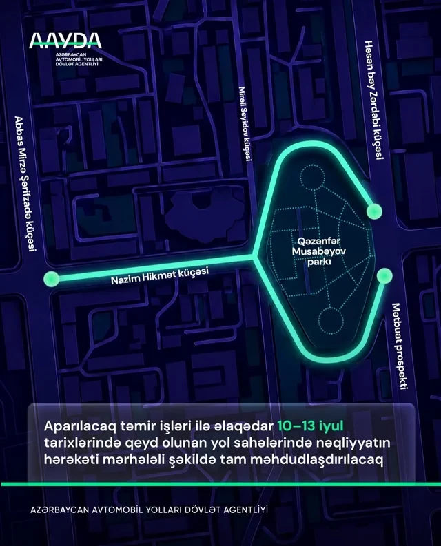 Media.az - Новости Азербайджана - Три улицы Баку полностью перекроют из-за ремонтных работ: что нужно знать водителям