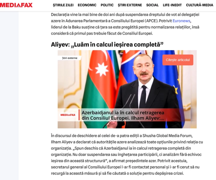 Media.az - Новости Азербайджана - Выступление Ильхама Алиева на IV глобальном медиафоруме в центре внимания мировой прессы