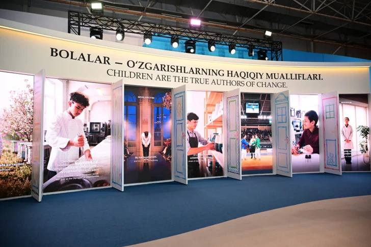 Media.az - Новости Азербайджана - Лейла Алиева ознакомилась с выставкой «Мир глазами ребенка» в Самарканде