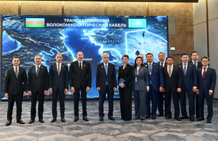 Media.az - Новости Азербайджана - Президенты Азербайджана и Казахстана провели встречу и запустили Транскаспийскую кабельную линию