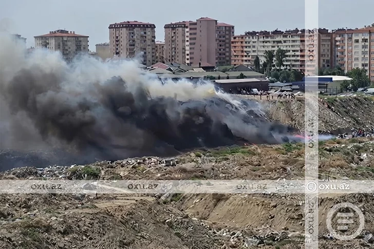 Media.az - Новости Азербайджана - В Хатаинском районе Баку начался пожар на открытой местности