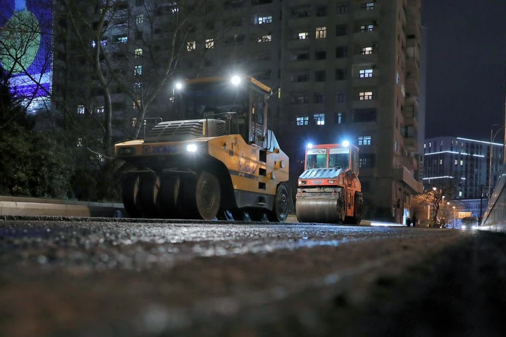 Госагентство автодорог обновило асфальтовое покрытие на одной из бакинских улиц