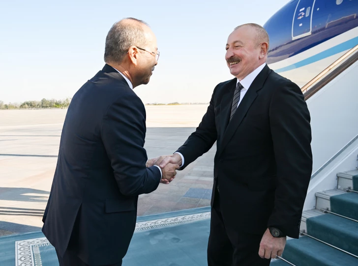 Media.az - Новости Азербайджана - Президент Азербайджана Ильхам Алиев прибыл с визитом в Узбекистан