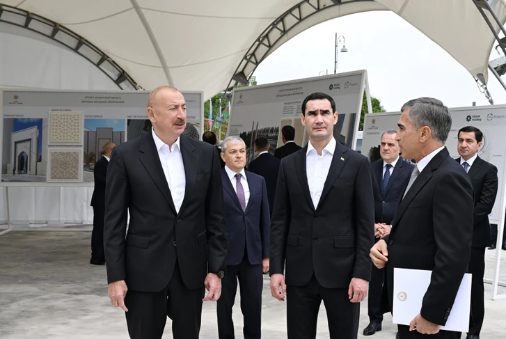 Media.az - Новости Азербайджана - Президенты Азербайджана и Туркменистана ознакомились с ходом строительства Шушинской мечети