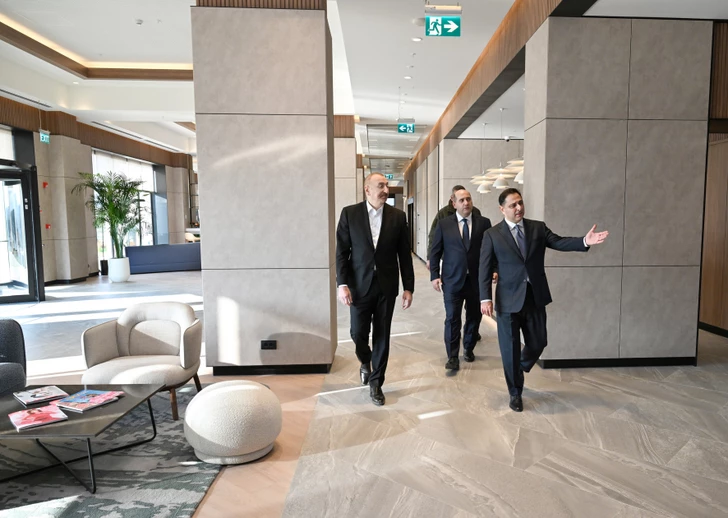 Media.az - Новости Азербайджана - Ильхам Алиев поучаствовал в открытии отеля Hilton Garden Inn Agdam