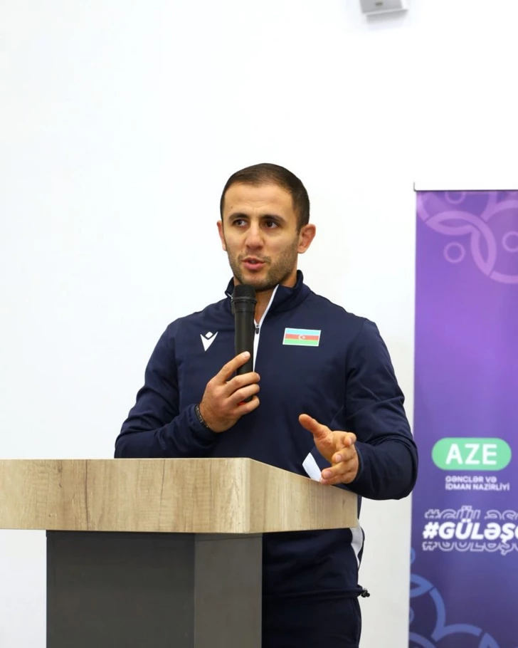 Media.az - Новости Азербайджана - Школу в Лачыне посетили ззвестные азербайджанские борцы