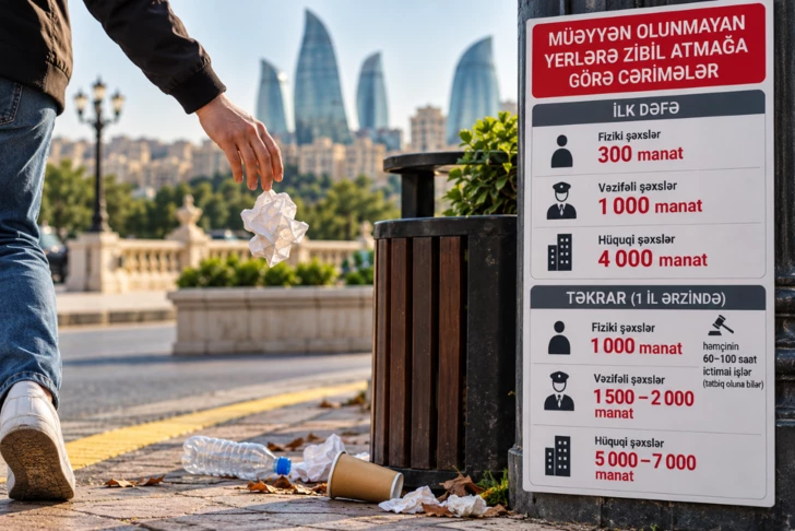За выброшенный мимо урны мусор в Азербайджане — до 7 000 манатов штрафа: кому и сколько грозит?